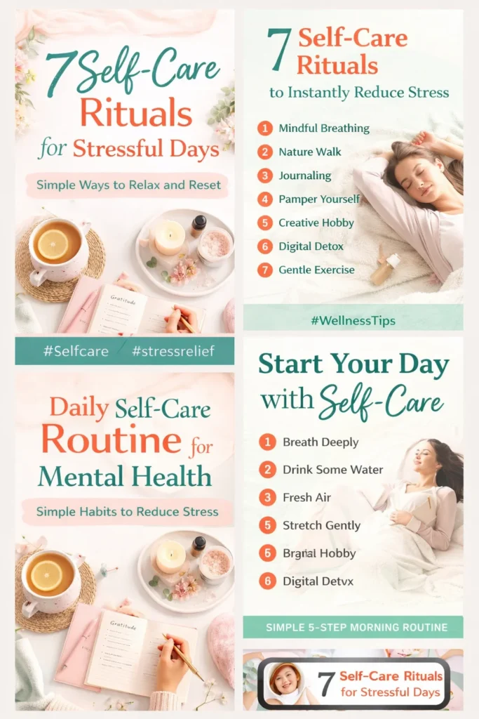 7 self care rituals for stressful days simple daily routine for stress relief and mental wellness
