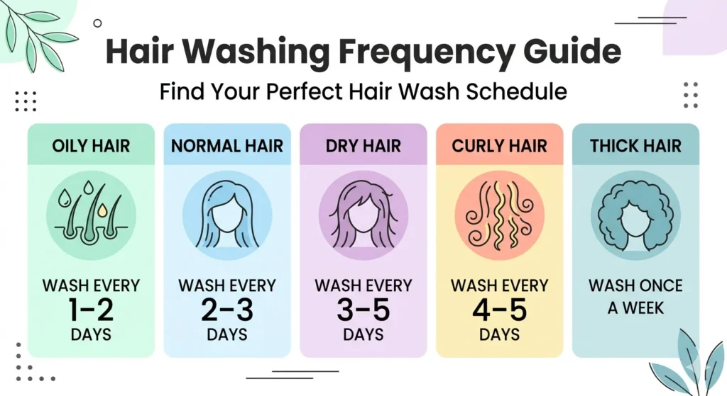 hair washing frequency chart for different hair types