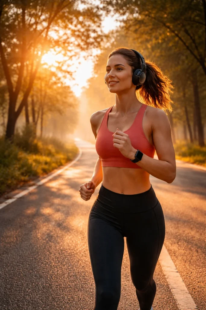 Morning workout for weight loss – man and woman jogging at sunrise